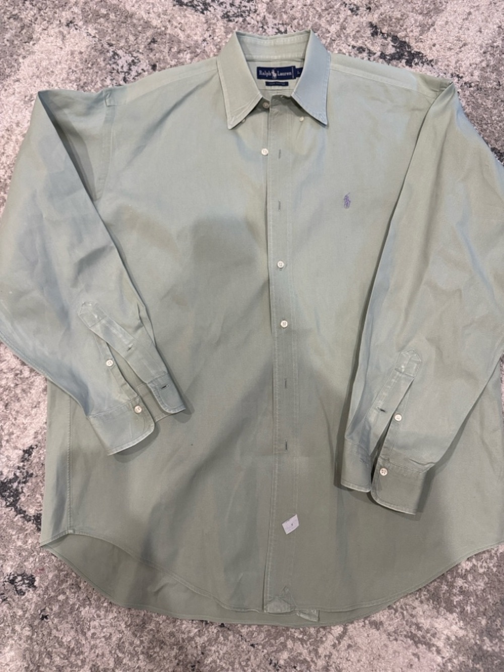 Ralph Lauren Light Sage Green Button-Down Dress Shirt